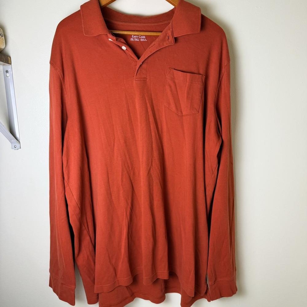 Croft And Barrow Easy Care Long Sleeve Men's Polo Shirt Size XXL Big & Tall